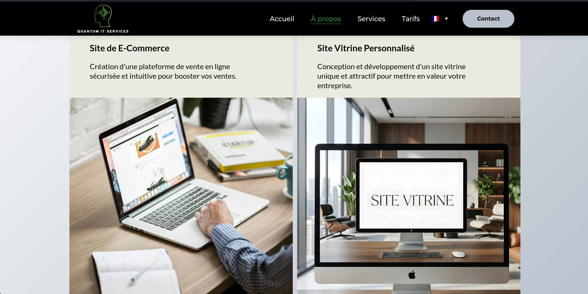 Aperçu des cartes services de Quantum IT Services